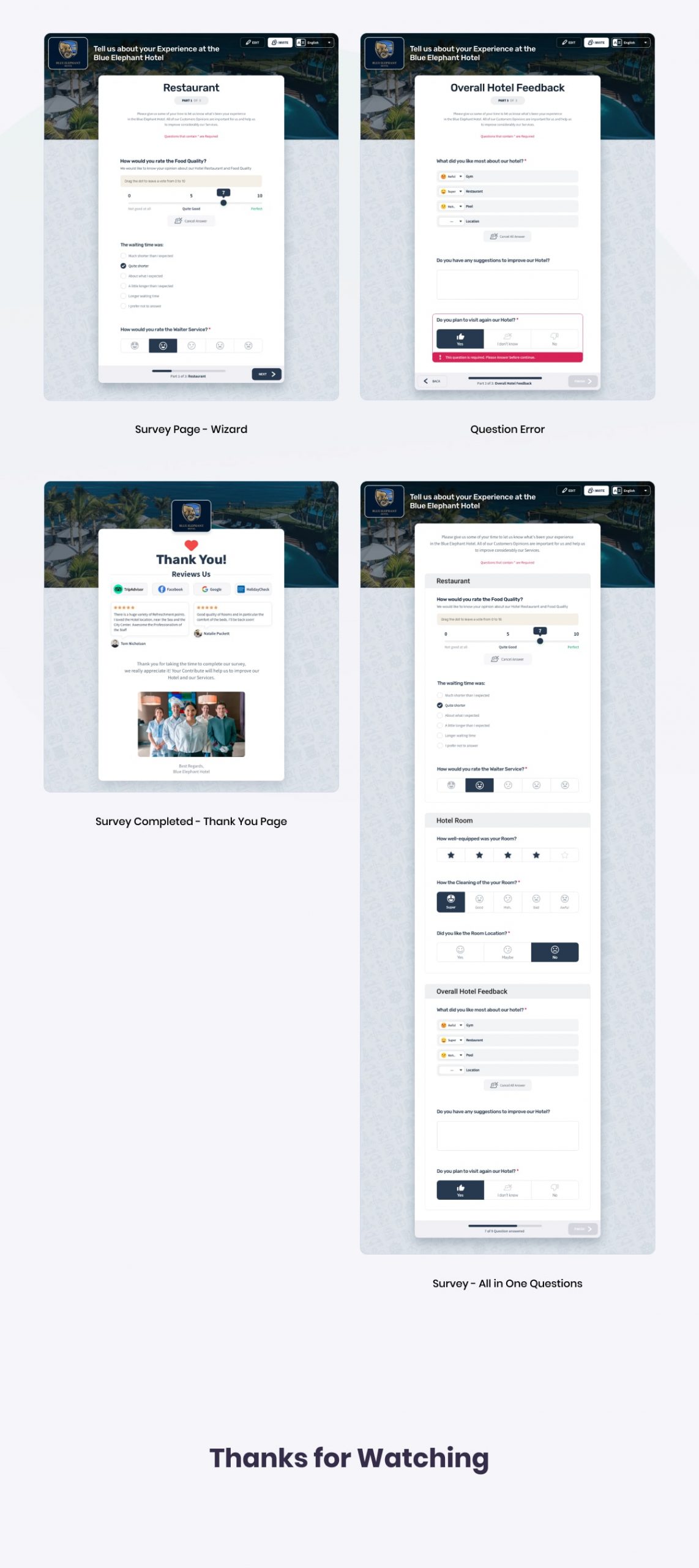 Complete Survey Flow Screens