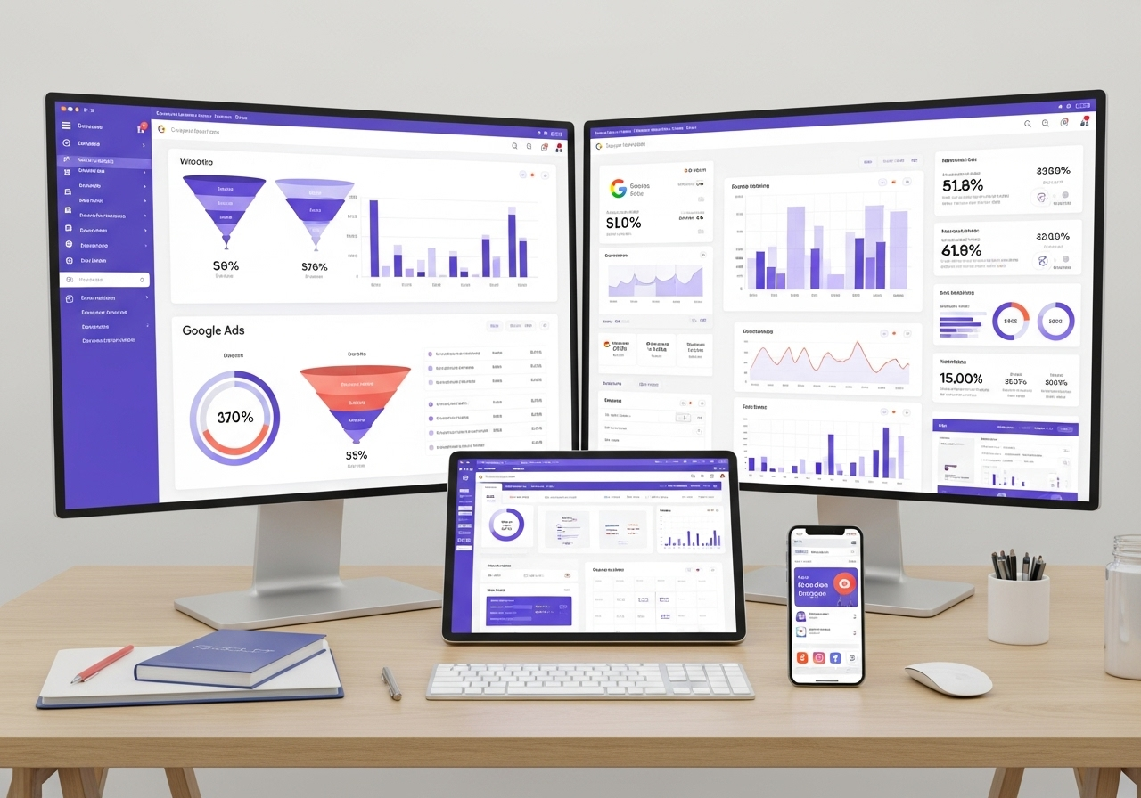 Digital marketing strategy dashboard and analytics