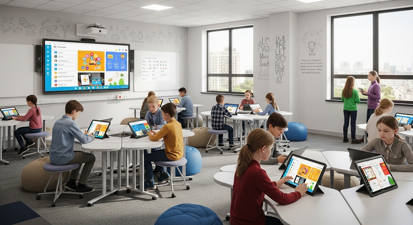 Modern educational technology classroom