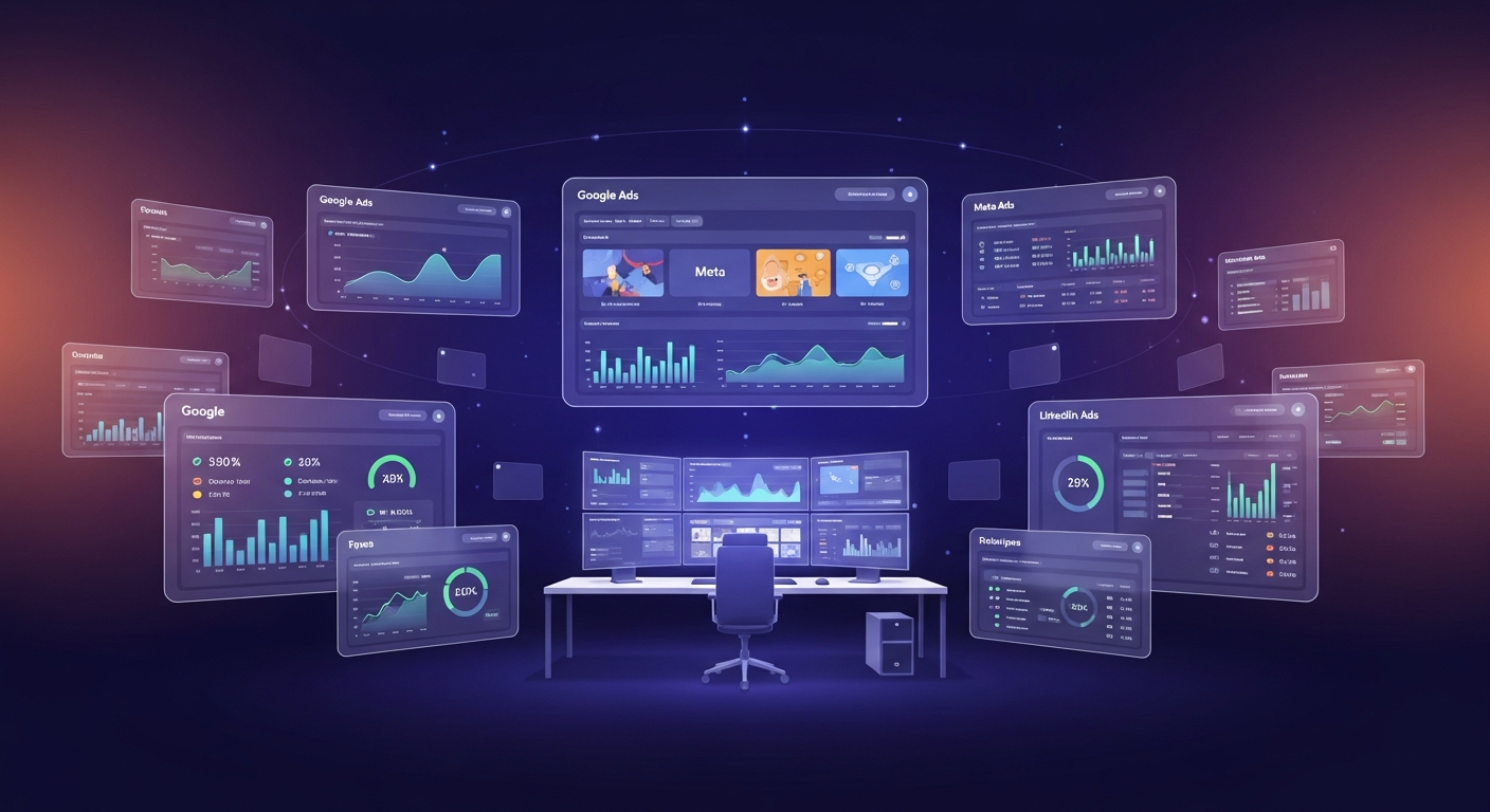 Performance marketing dashboard with multi-platform campaign analytics