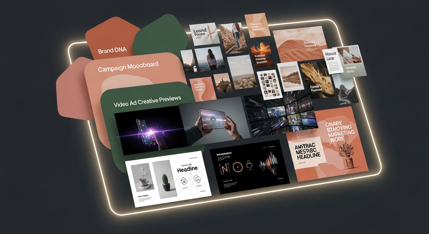 AI-augmented marketing strategy and creative production workspace