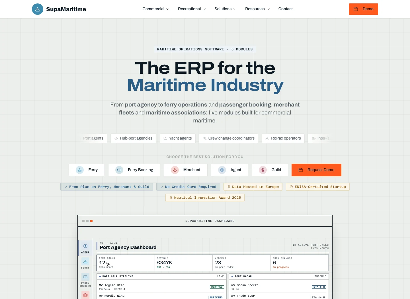 Final SupaMaritime public website for commercial maritime software